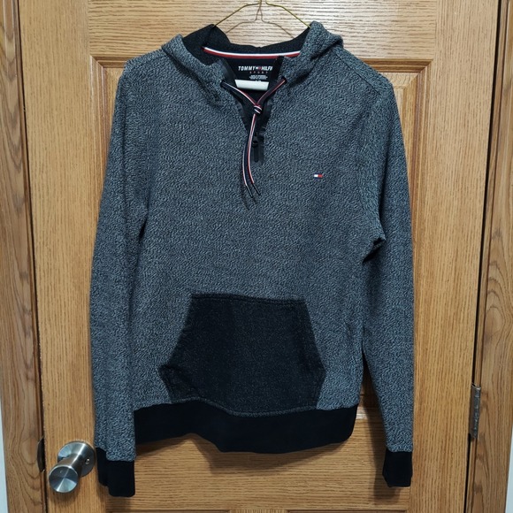Tommy Hilfiger Other - Tommy Hilfiger Sport Hoodie Men's S Gray Black Pullover Sweatshirt 1/4 Zip Logo